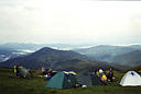 Naše tábořiště pod vrcholem Hoverly
